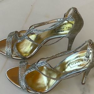 Dazzling Ted Baker high heel shoes with rear strap.